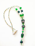 Lampwork uranium glass bead necklace
