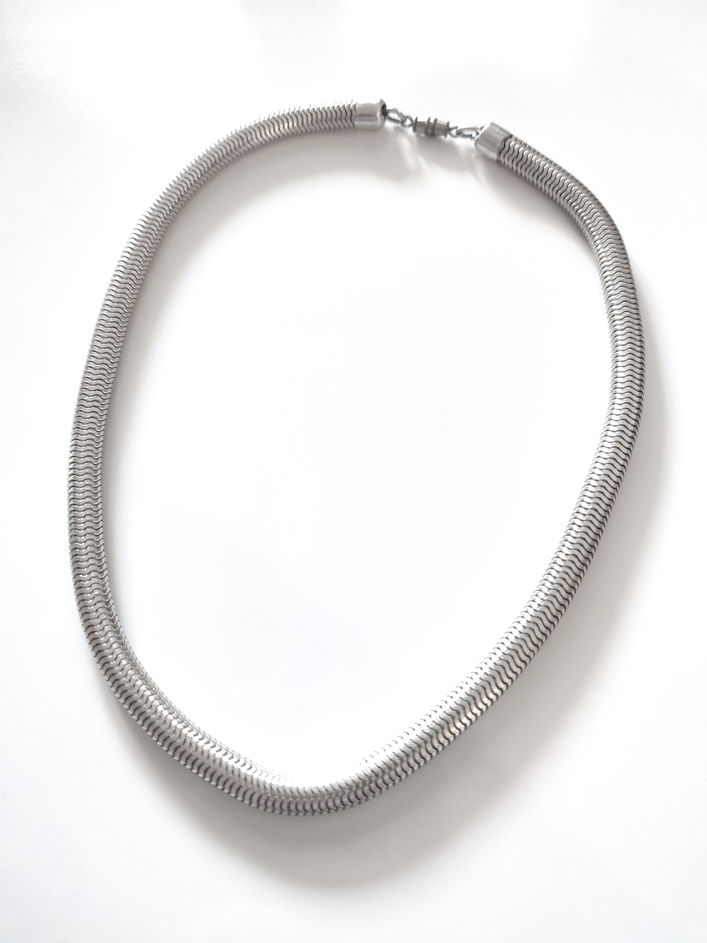 Silver coloured snakebone necklace