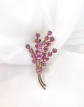 Vintage pink rhinestone flower brooch