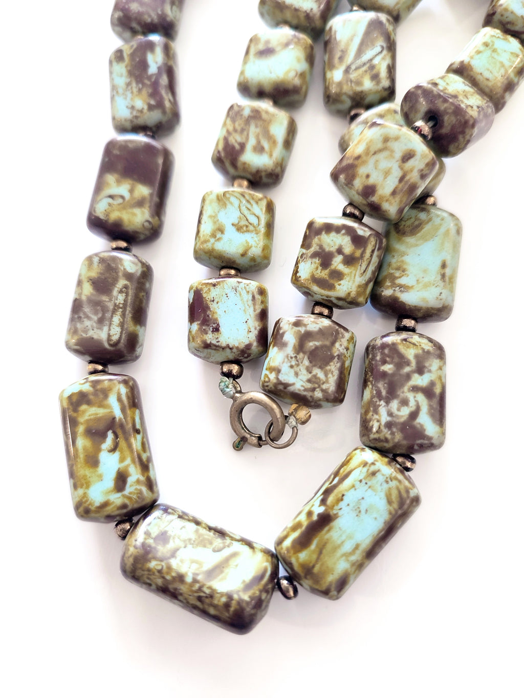 Scottish agate bead stone necklace