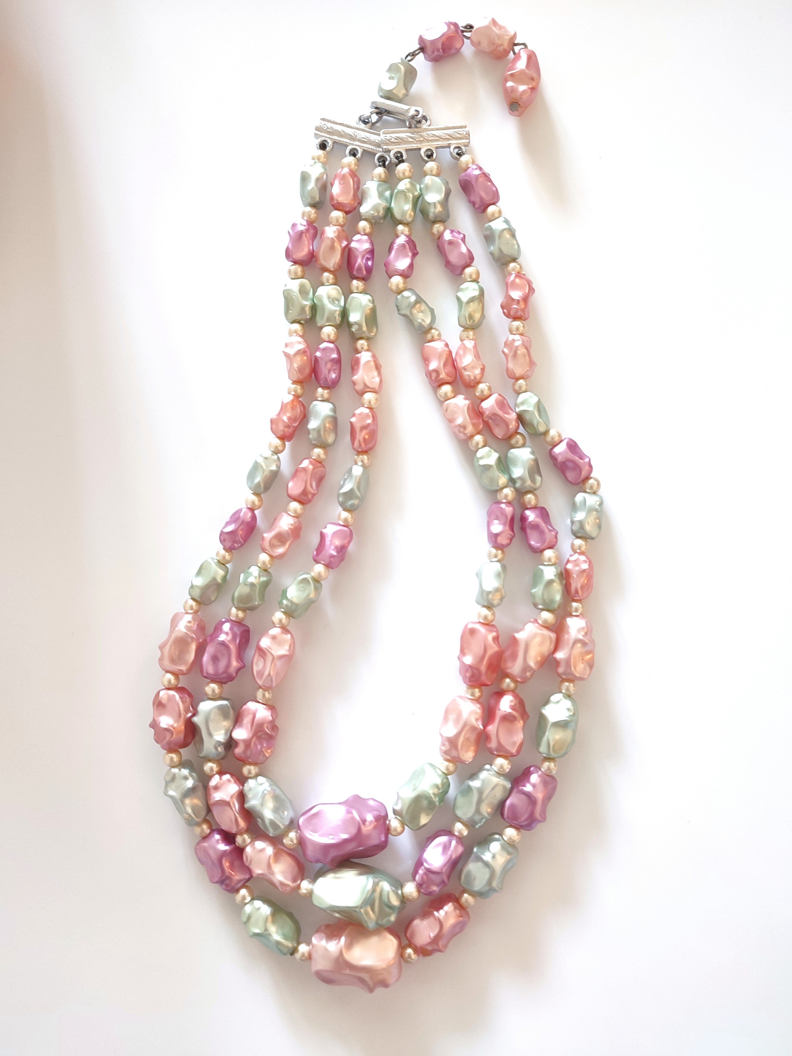 Rainbow Lucite vintage Bib Necklace