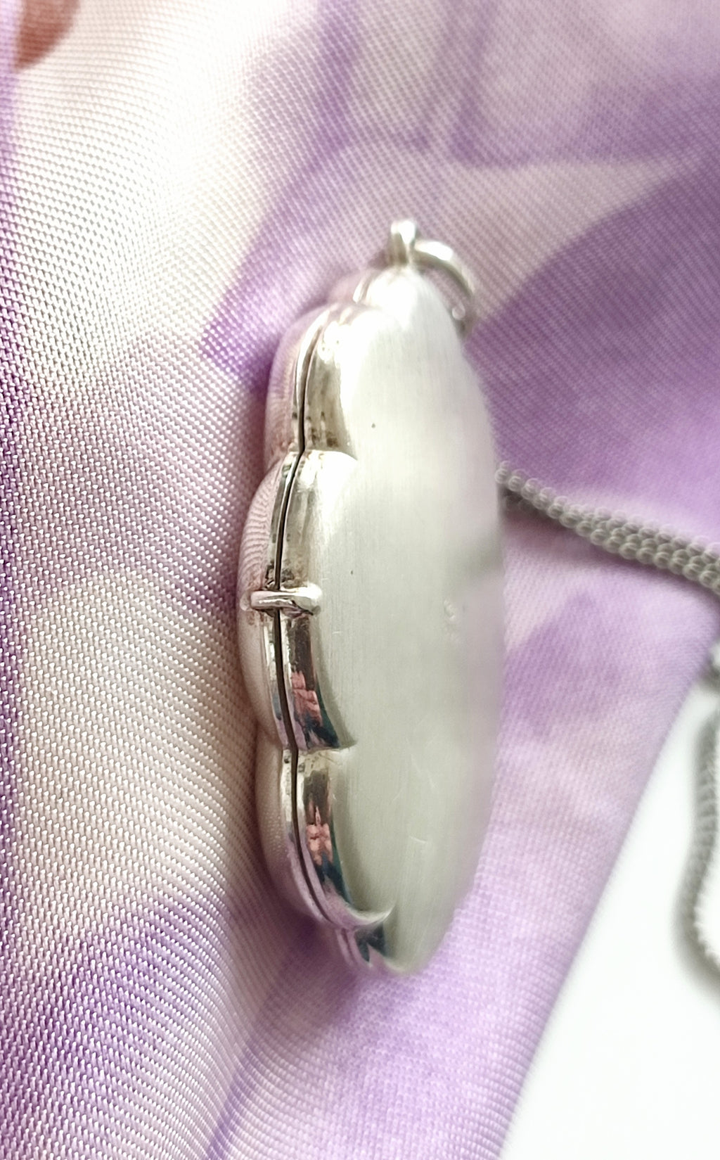 Scalloped Vintage silver Locket Germany