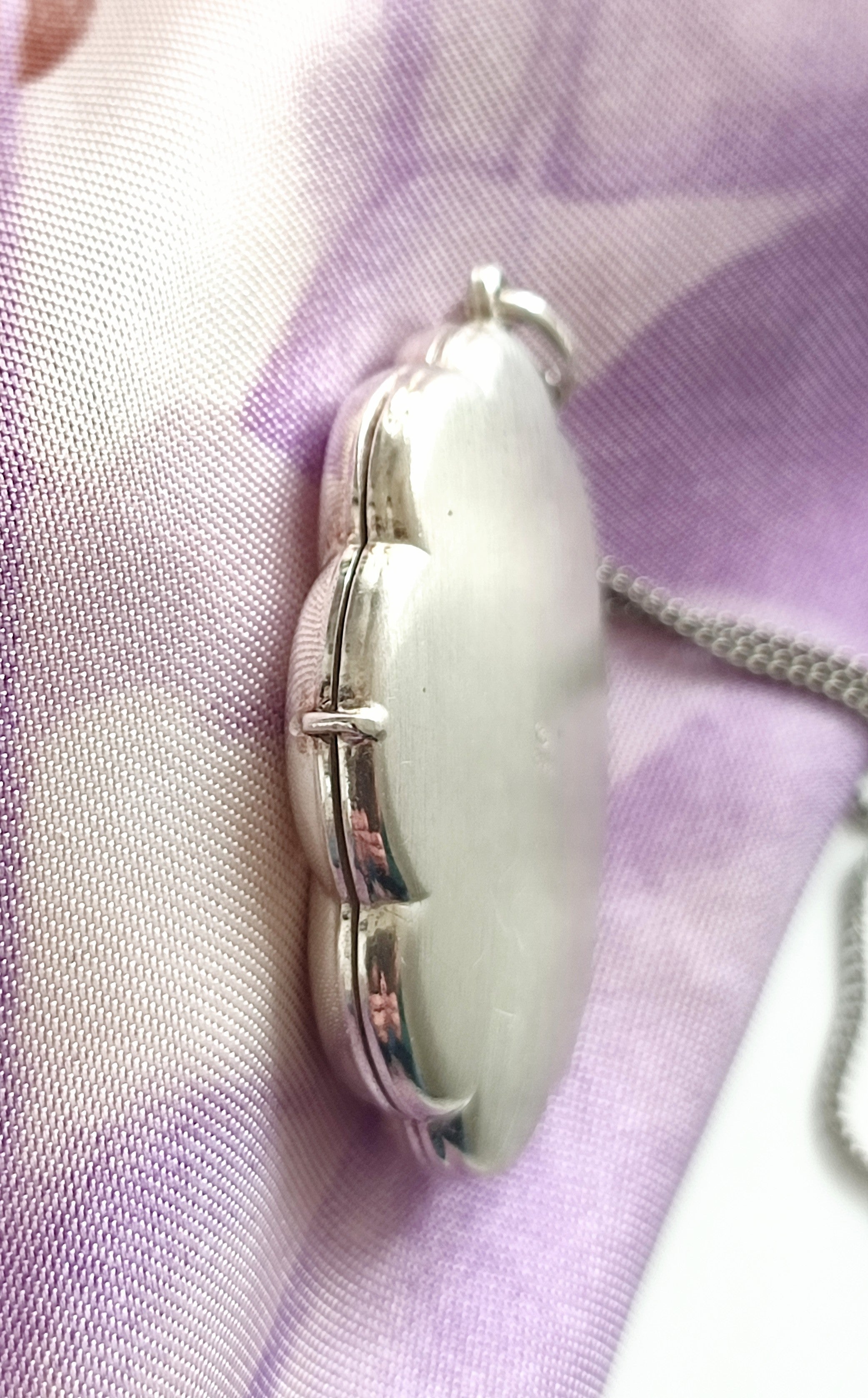 Scalloped Vintage silver Locket Germany