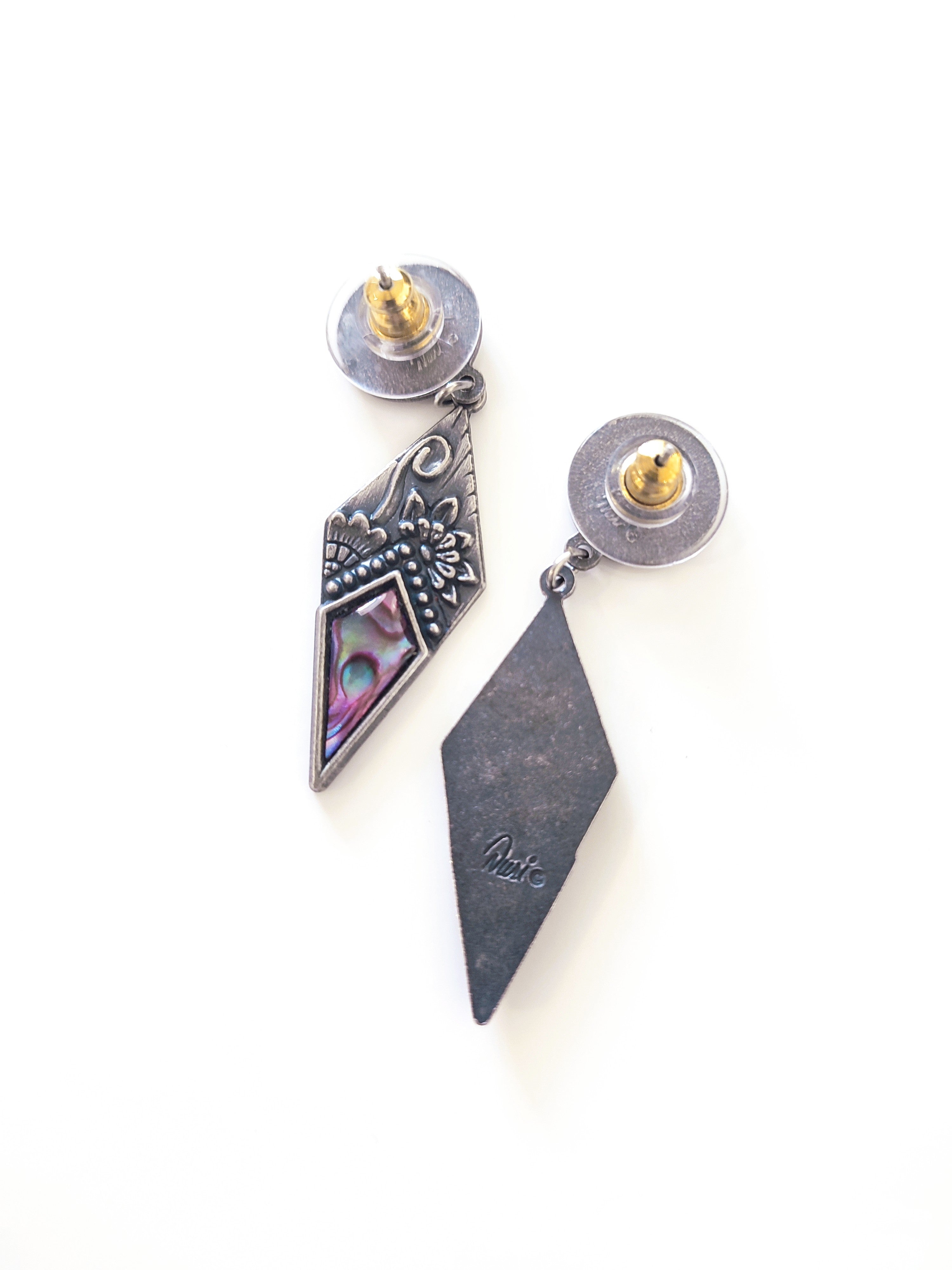 Duri pewter and abalone earrings