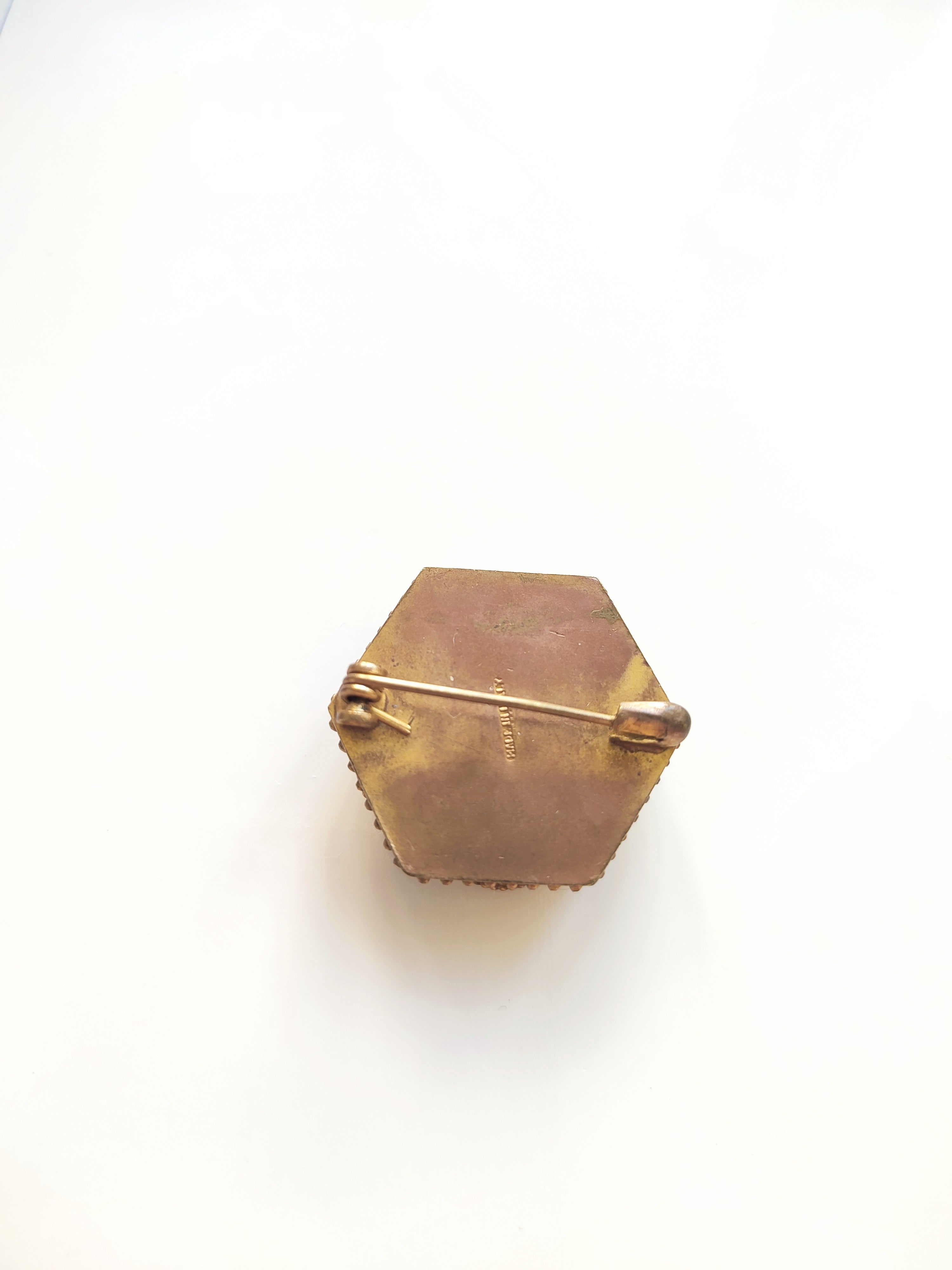 Micro Mosaic Vintage floral brooch Italy