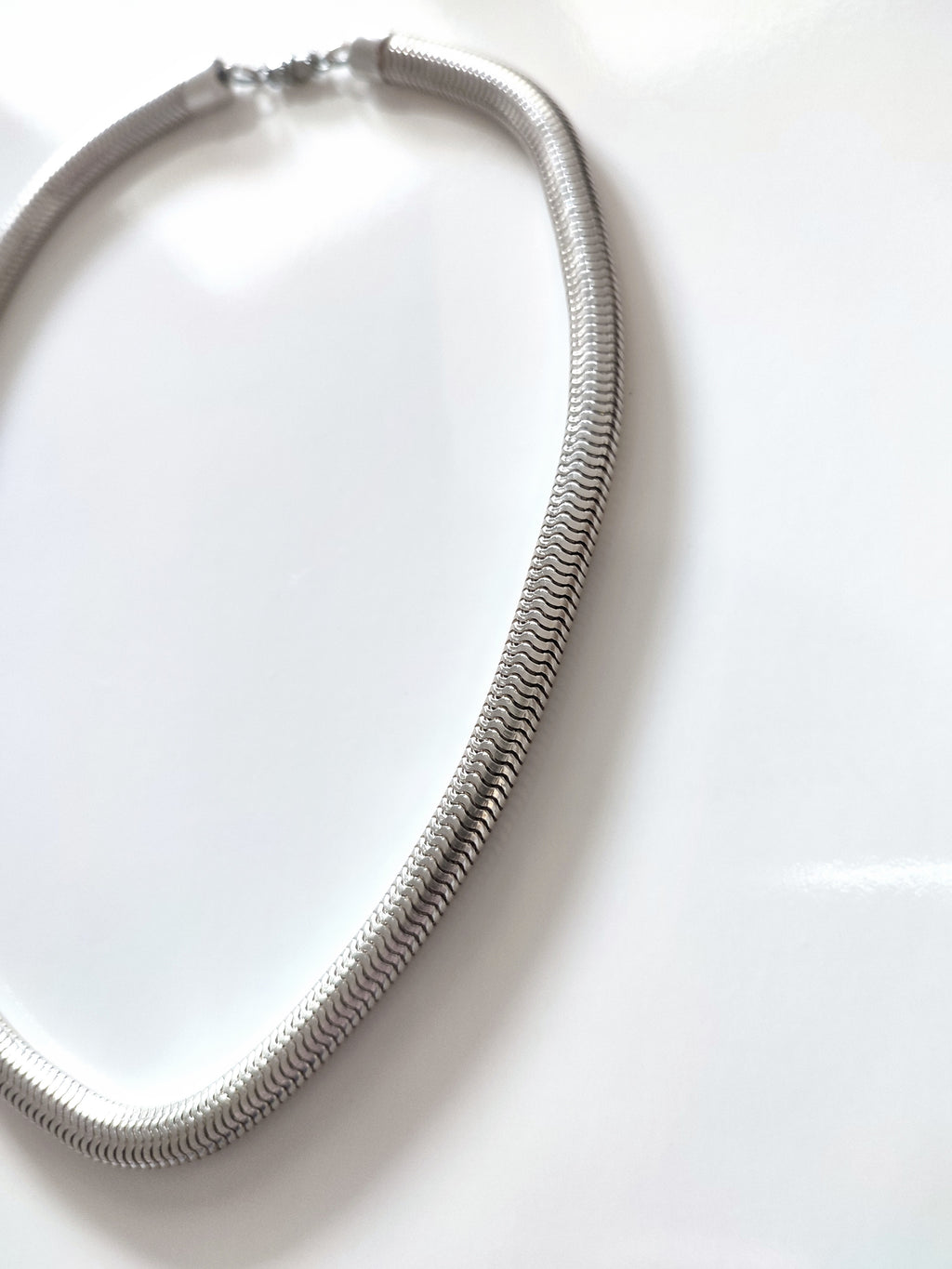 Silver coloured snakebone necklace