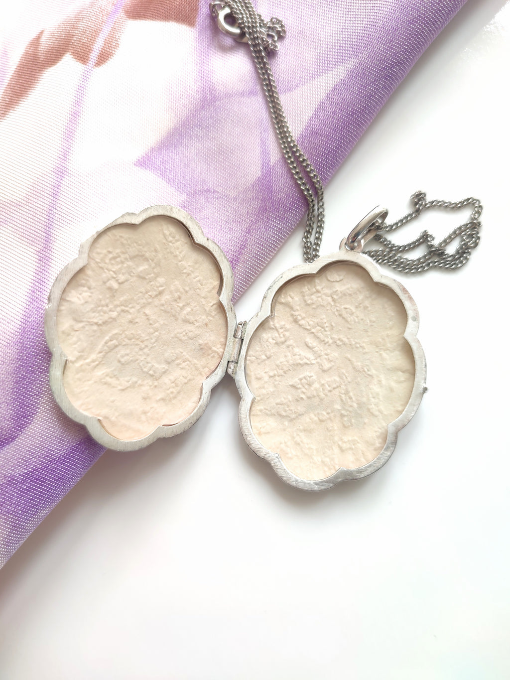 Scalloped Vintage silver Locket Germany