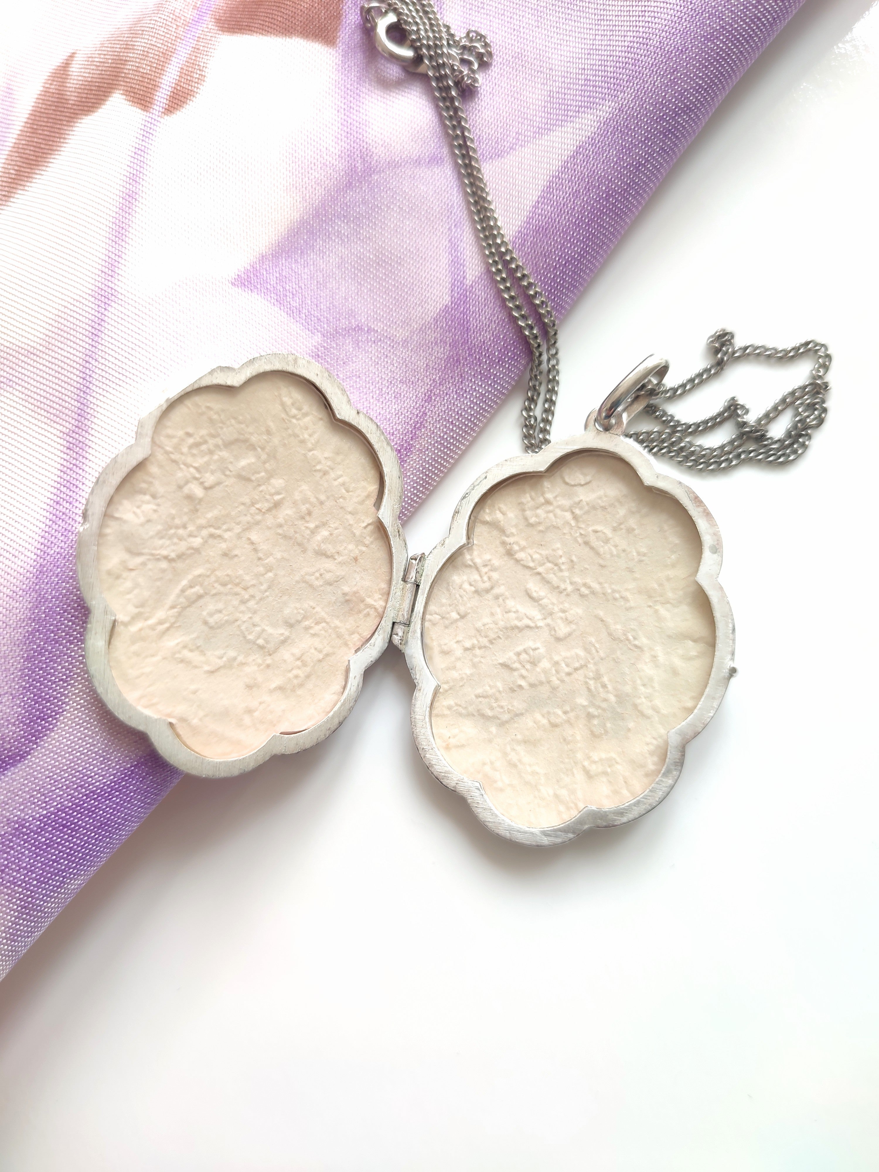 Scalloped Vintage silver Locket Germany