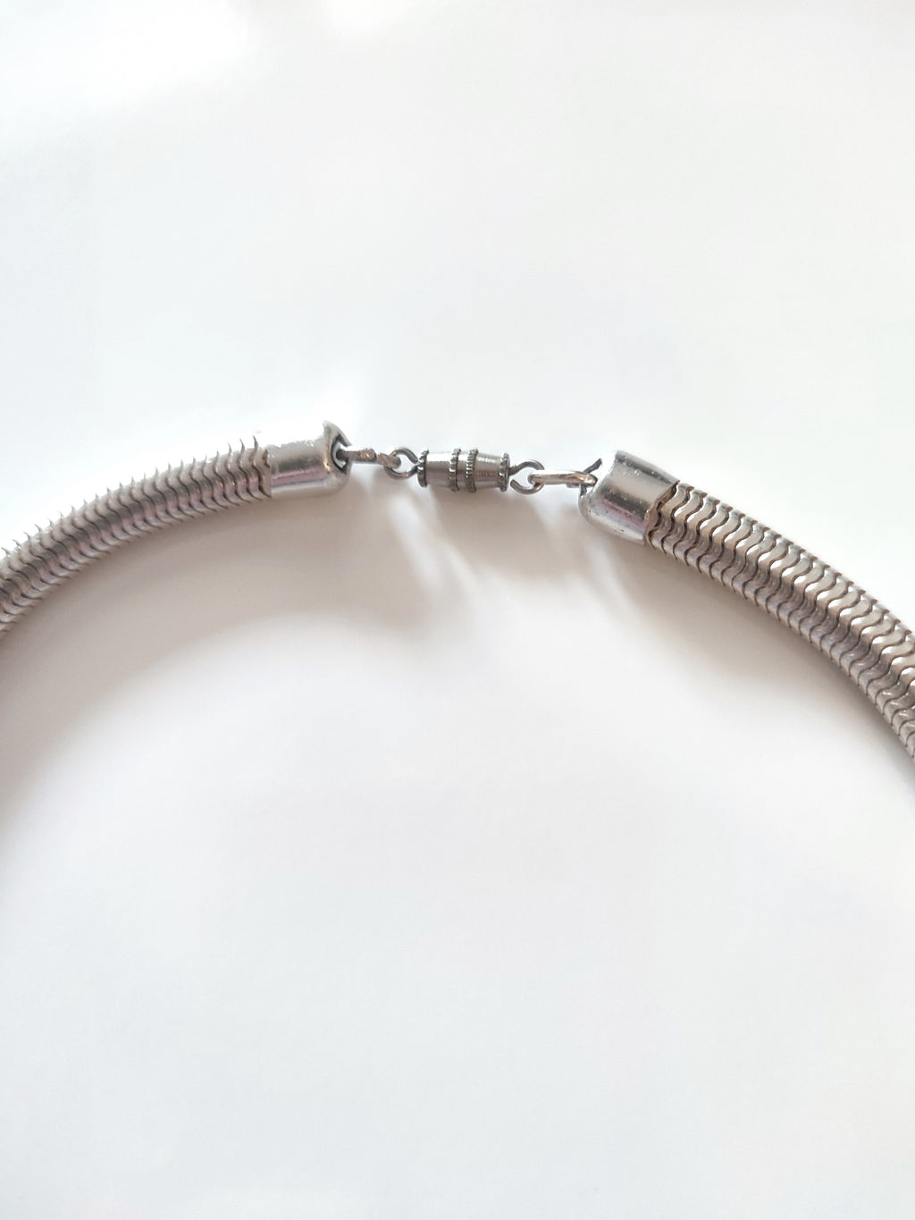 Silver coloured snakebone necklace