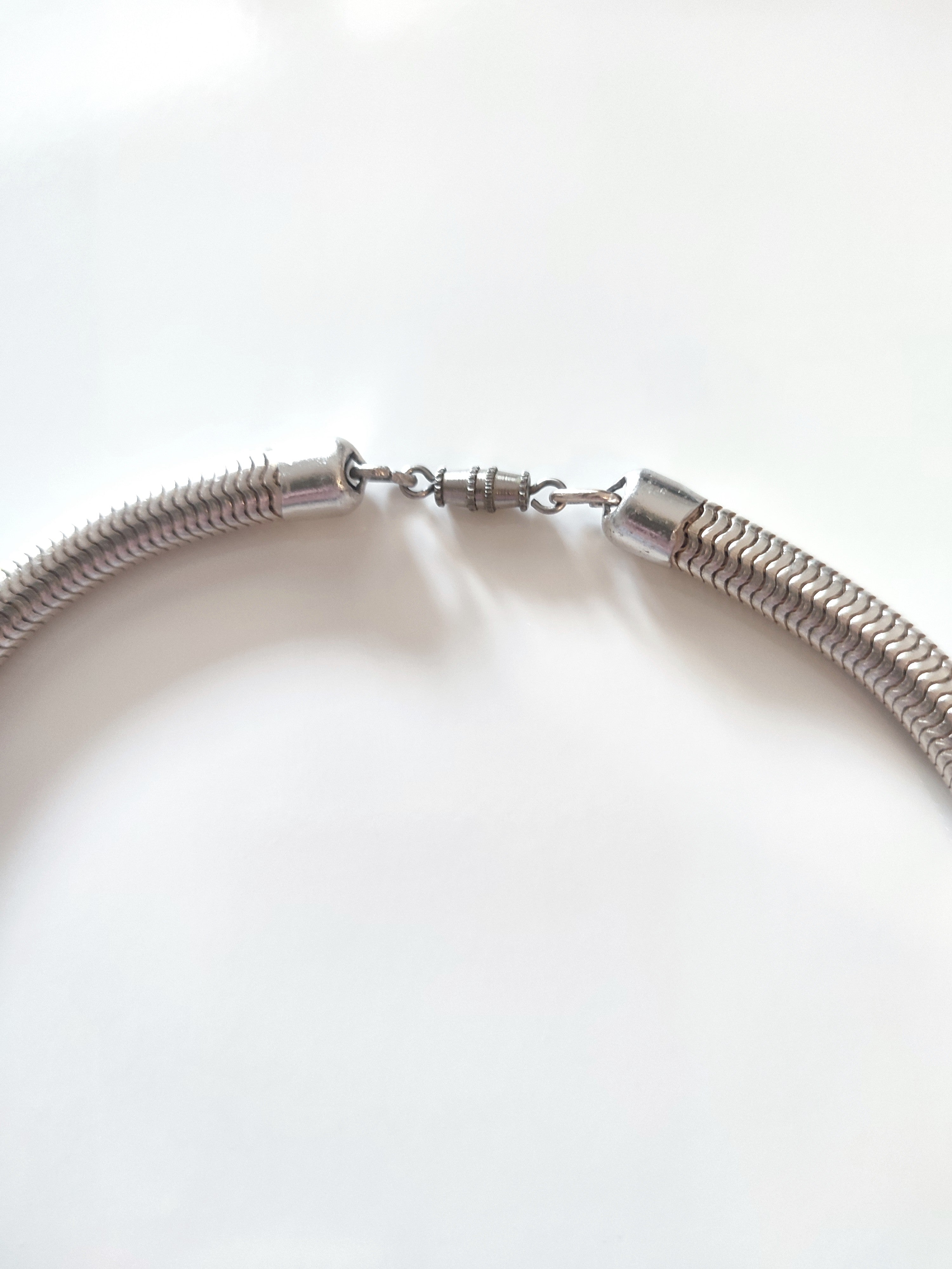 Silver coloured snakebone necklace