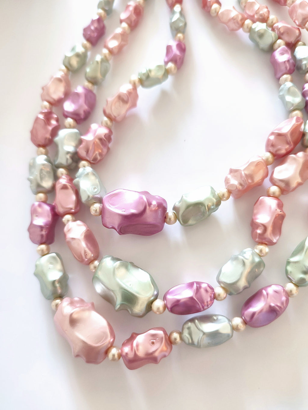 Rainbow Lucite vintage Bib Necklace