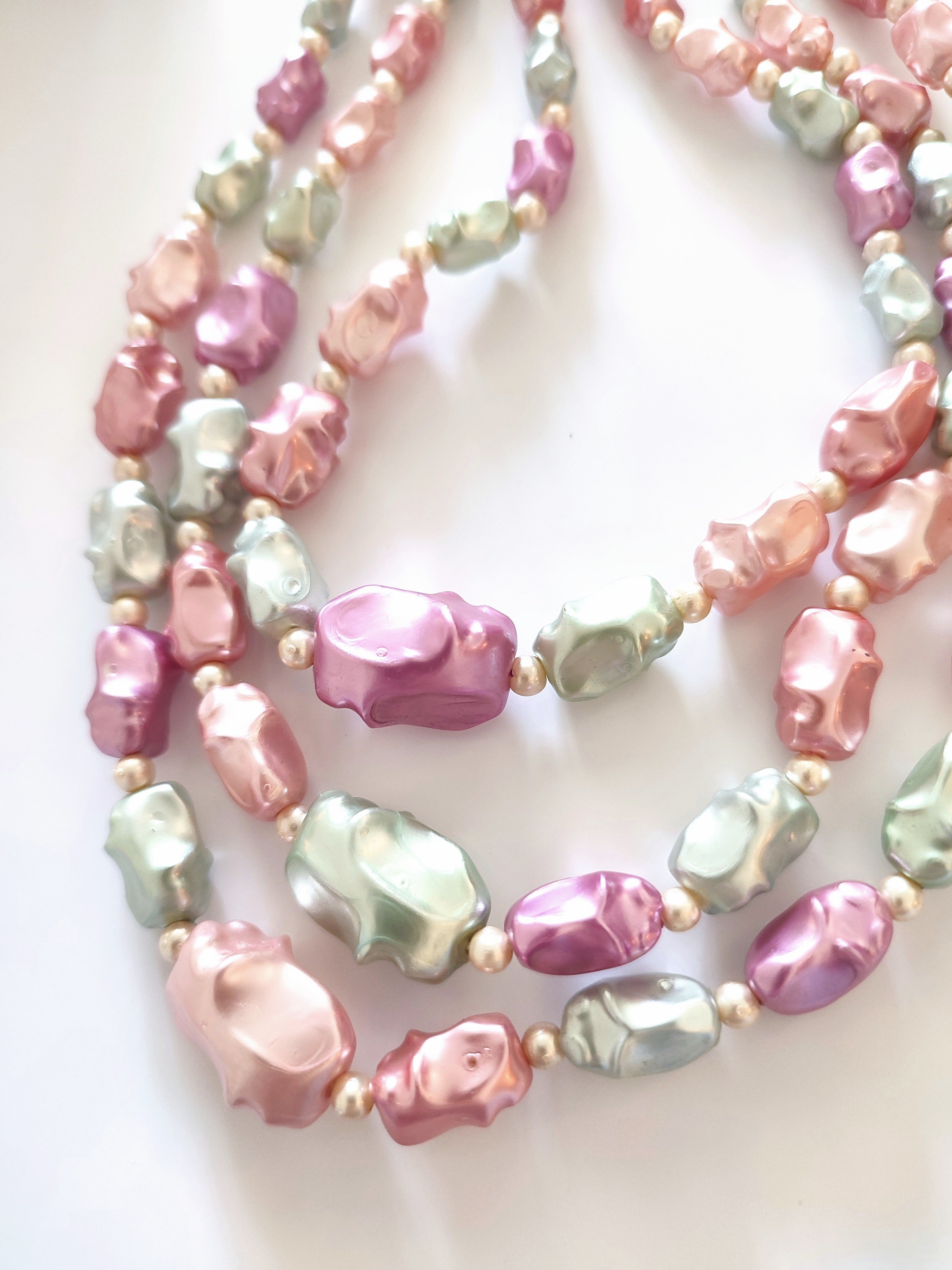 Rainbow Lucite vintage Bib Necklace