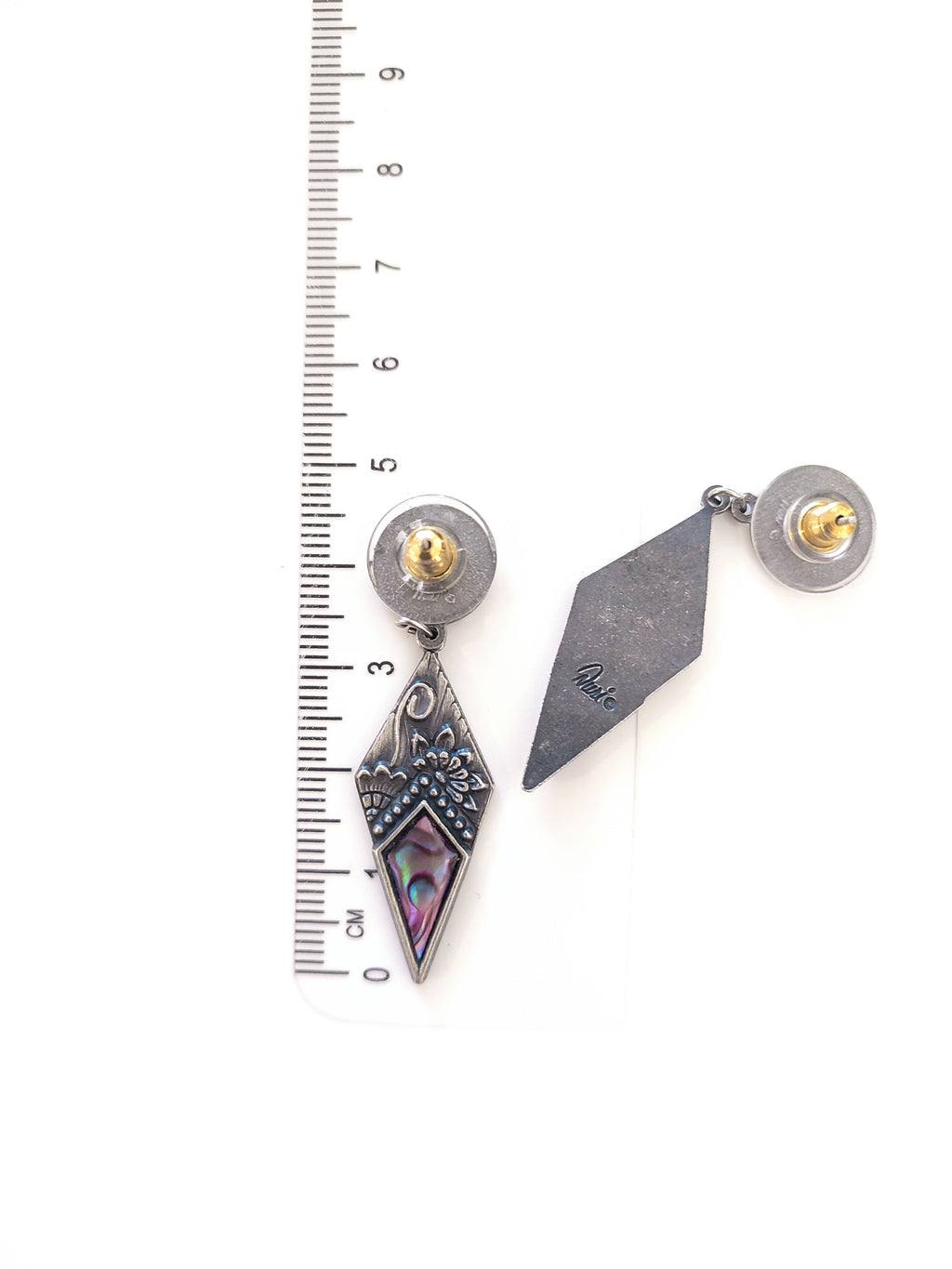 Duri pewter and abalone earrings