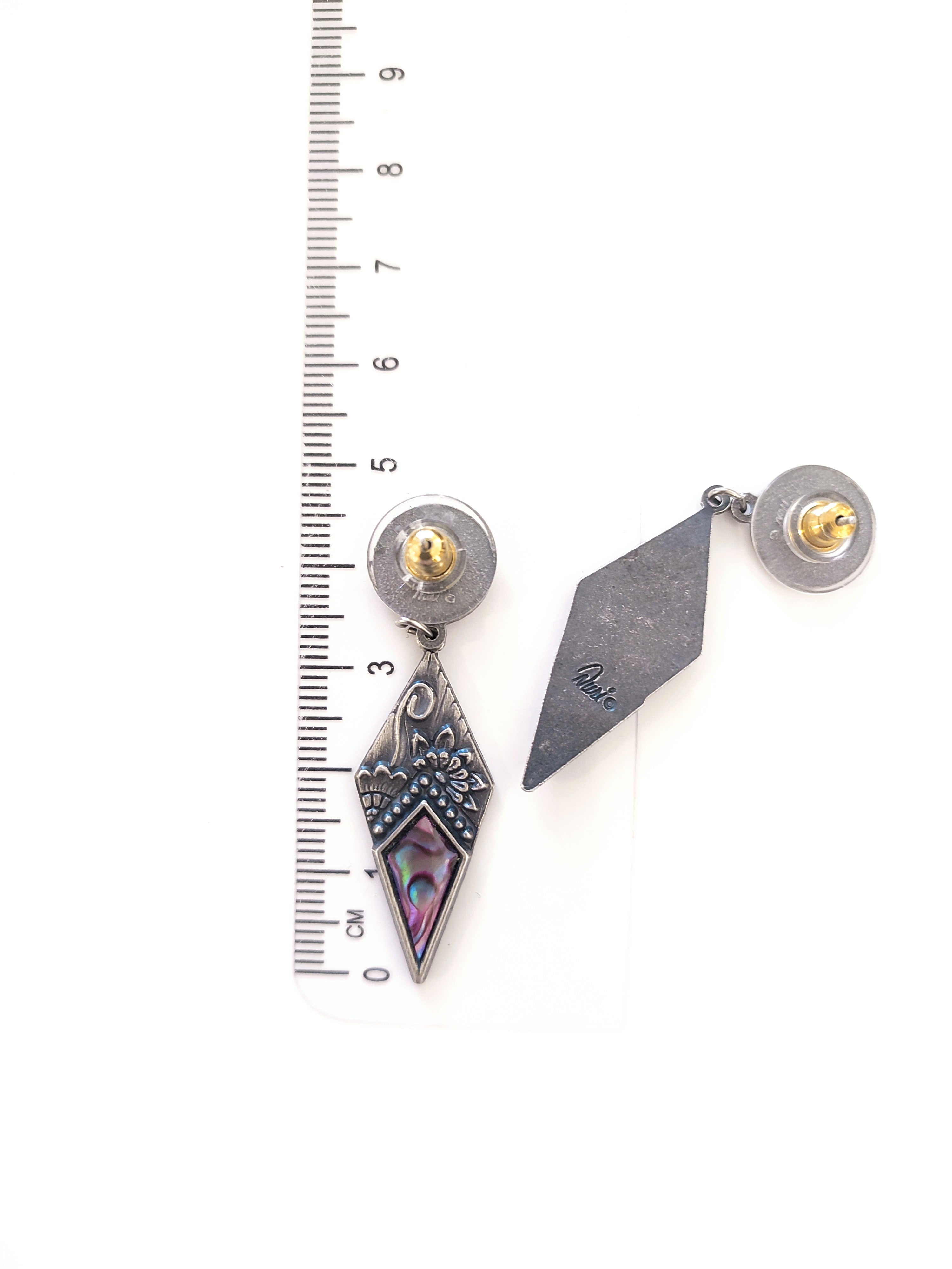 Duri pewter and abalone earrings