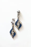 Vintage blue enamel drop earrings