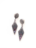 Duri pewter and abalone vintage earrings